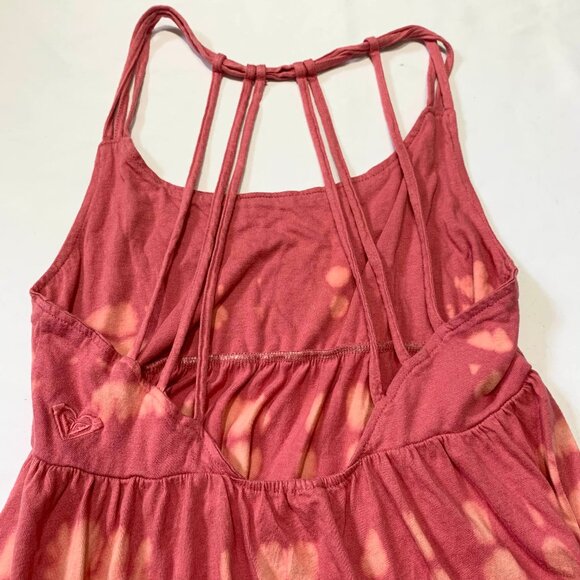 VTG Y2K 2000s Roxy Pink Summer Mini Sun Dress Size XL Beach Asymmetrical - Picture 5 of 7